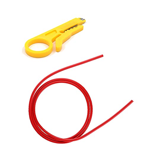 3Wthings (1m) 3D Drucker PTFE Schlauch/Tube/Bowden für 1.75 mm Filament inkl. Schlauchschneider (Rot) von 3Wthings