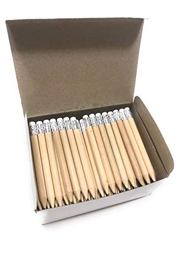 /A 100 Stück Mini Bleistift kurz mit Radiergummi halber Bleistift Golf Bleistift mini pencil von /A
