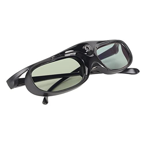ASHATA DLP Link 3D-Brille, Wiederaufladbare Aktiv-Shutter-Brille, 144 Hz Wiederaufladbare 3D-Aktiv-Shutter-Brille mit Hoher Lichtdurchlässigkeit für Alle 3D-DLP-Projektoren von ASHATA
