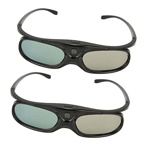 DLP Link 3D Brille, Aktive Shutter Brille, Leichte 144 Hz Wiederaufladbare 3D Aktiv Shutter Brille mit Drehung des Linken und Rechten Auges für Alle 3D DLP Projektoren von ASHATA