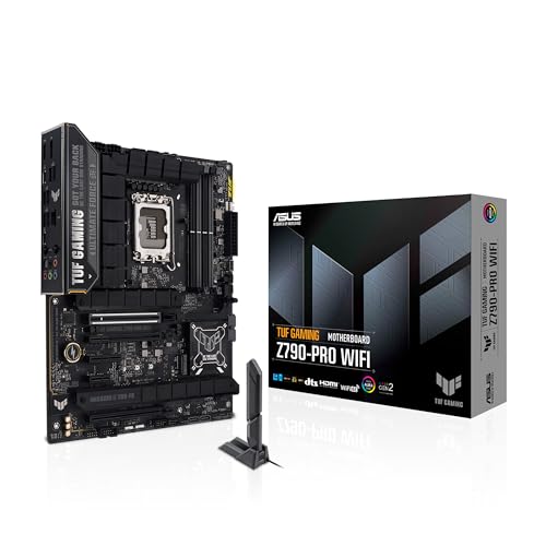 ASUS TUF GAMING Z790-PRO WIFI (LGA 1700 ATX-Mainboard, 16+1+1 Power Stages,PCIe 5.0, DDR5, vier M.2-Steckplätze, WiFi 6E, Front-USB 20Gbps, Power Delivery (PD) 3.0, Thunderbolt 4-Header und RGB) von ASUS