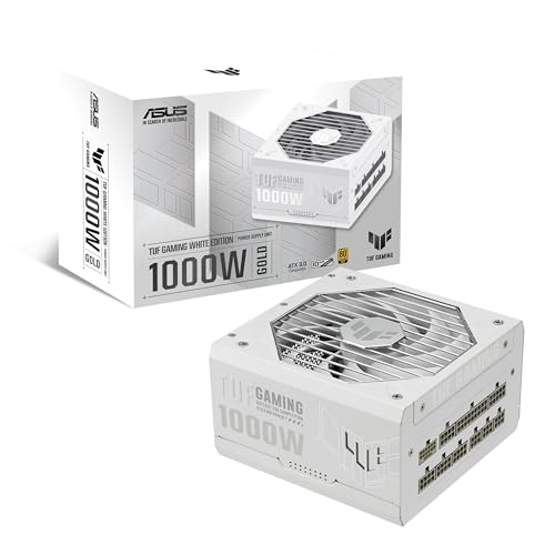 ASUS TUF Gaming 1000W Gold Gaming Netzteil (1000 Watt, vollmodulares Netzteil, ATX 3.0-kompatibel, Axial-tech Lüfter, PCB-Beschichtung, Doppelkugellager, weiß) von ASUS