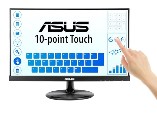 ASUS VT229H - 21,5 Zoll Full-HD Touch Monitor - 10 Punkt Multi-Touch, Flimmerfrei, Blaulichtfilter, 60 Hz, 16:9 IPS Panel, 1920x1080 - HDMI, D-Sub, Vesa 100x100 von ASUS