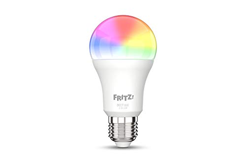 AVM FRITZ!DECT 500 (smarte LED-Lampe E27 für farbiges und weißes Licht, dimmbar, 2700K, 9W, 806 Lumen) [Energieklasse F] von AVM