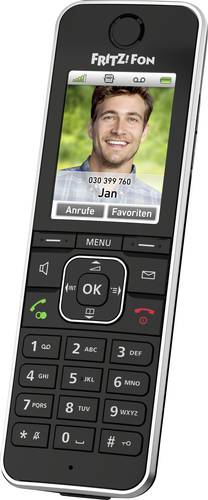 AVM FRITZ!FON C6 Black Edition Schnurloses Telefon VoIP Anrufbeantworter, Babyphone, Freisprechen, P von AVM
