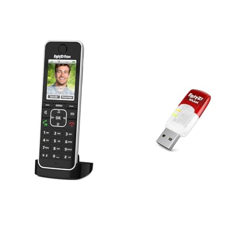 AVM Fritz!Fon C6 Black DECT-Komforttelefon, 583 Mbit/S, Transparent, rot/weiß von AVM