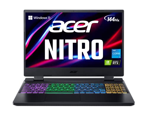Acer Nitro 5 AN515-58-527S Gaming Laptop | Intel Core i5-12500H | NVIDIA GeForce RTX 3060 Laptop GPU | 15,6 Zoll FHD 144Hz IPS Display | 16GB DDR4 | 5, schwarz, 15-15.99 inches von Acer