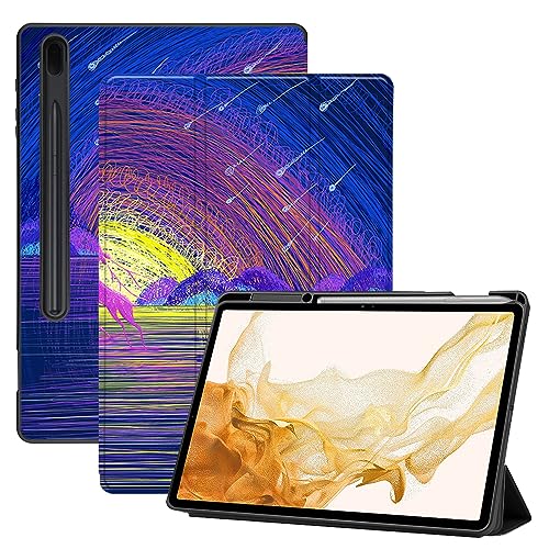 AiGoZhe Case Fits Samsung Galaxy Tab S8+ /S8 Plus 2022 12.4 inch with S Pen Holder, Soft TPU Shell Shockproof Cover with Sleep/Wake for Galaxy Tab S7 FE 2021/S7+/S7 Plus 2020, Fantasy Illustration 38 von AiGoZhe