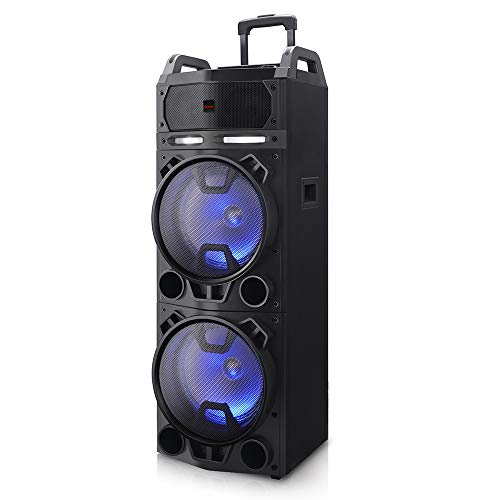 Aiwa KBTUS-900 Trolley-Lautsprecher, Bluetooth, 2 x kabelloses Mikrofon, Fernbedienung von Aiwa
