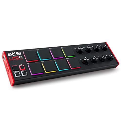 AKAI Professional LPD8 – USB MIDI Controller mit 8 responsiven MPC Drum Pads für Mac und PC, 8 zuweisbaren Drehreglern und Musikproduktionssoftware von Akai