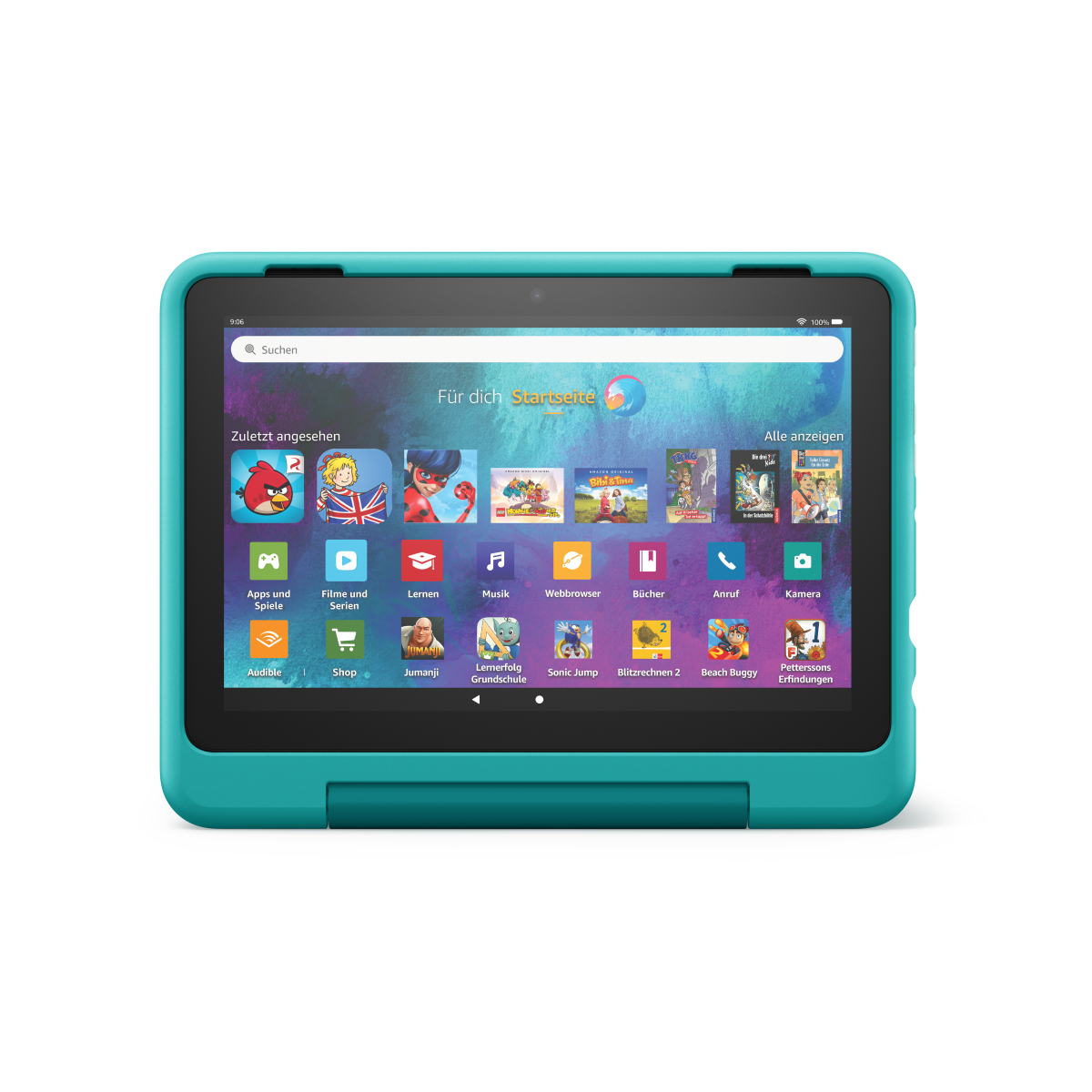 Amazon Fire HD 8 Kids Pro-Tablet, 8-Zoll-HD-Display, 32GB (2022) - von 6 bis 12 Jahren, 13 Stunden Akkulaufzeit, kindgerechte Hülle, blaugrün von Amazon