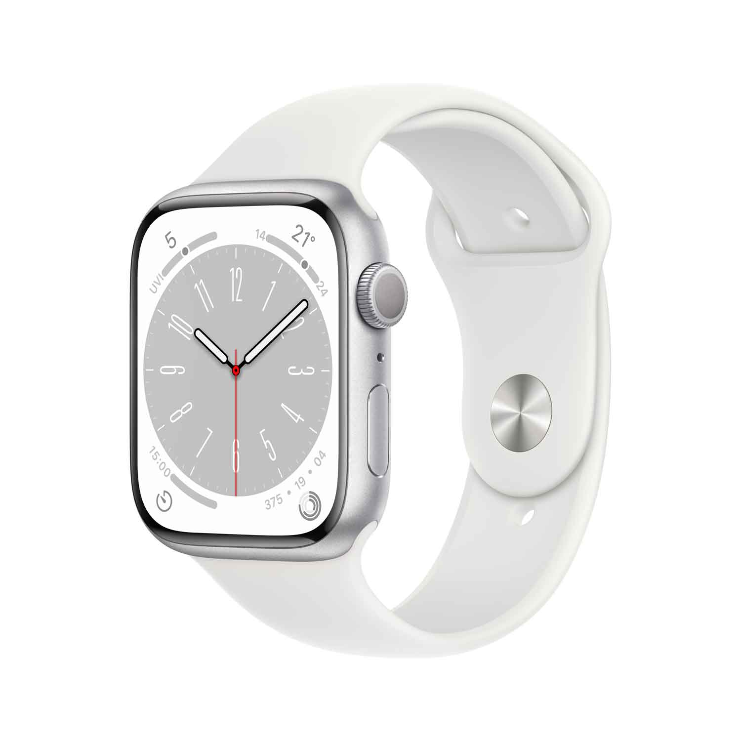 Apple Watch S8 Aluminium 45mm silber (Sportarmband weiß) von Apple