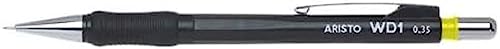 Aristo AR85103 Druckbleistift WD1 0,35 mm (Ergonomisch gerillte Griffzone, gefederte Minenführung, Härtegrad Mine HB, integrierter Radiergummi) schwarz, 10 Stück von Jovi