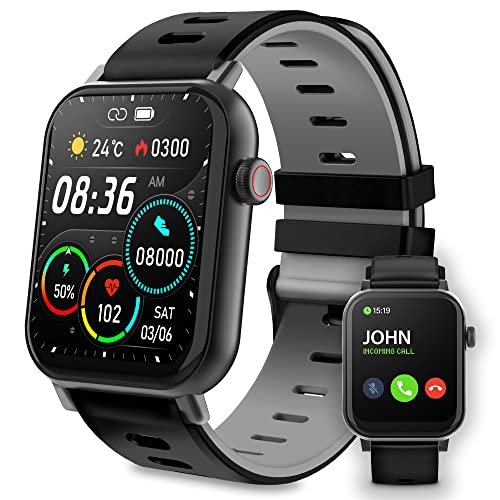 ATLANTIS SMARTIX Smartwatch für Herren, Fitness, Touchscreen, 1,69 Zoll, Bluetooth, Herzfrequenzmesser, Sättigungsmesser (SPO2), Blutdruck, Activity Tracker, Schwarz, normal von Atlantis