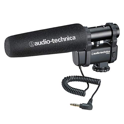 Audio-Technica AT8024 Stereo/Mono Mikrofon für Kameras, Schwarz von Audio-Technica
