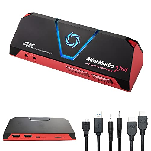 AVerMedia Live Gamer Portable 2 Plus GC513 - Externe Aufnahmekarte | Streamen und Aufzeichnen in 1080p60 auf Switch, PS5, PS4 Pro, Xbox Series X/S | Funktioniert mit PC/Mac von AverMedia