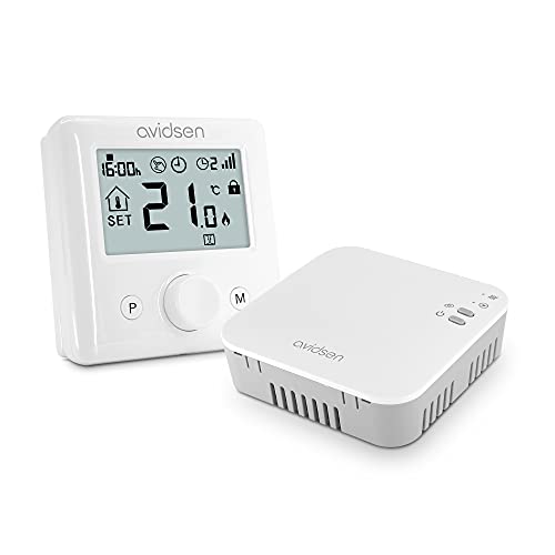 Avidsen 127047 Home Flow smartes WLAN Thermostat, WLAN Heizungssteuerung von Boiler/Warmwasserheizung, WLAN Verbindung zum Router, Smartphone App, ohne Abonnement, einfache Installation von Avidsen