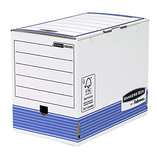 Bankers Box 11310 Ultimative Archivbox A4+, Lomo 150 mm, 10 Stück, weiß und blau von BANKERS BOX