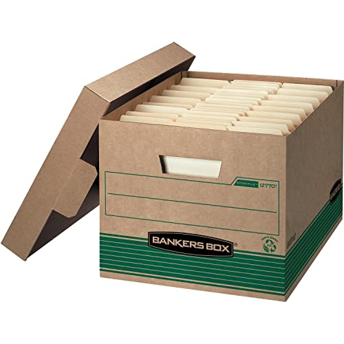 Bankers Box 1277008 STOR/FILE Mittelbelastbare Aufbewahrungsboxen, FastFold, Lift-Off-Deckel, 100% recycelt, Brief/Legal, 20 Stück von BANKERS BOX