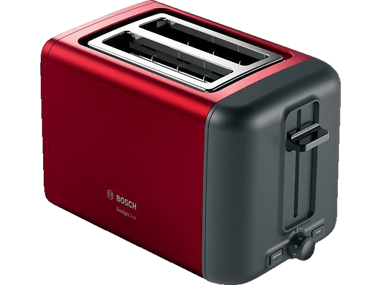 BOSCH TAT3P424DE Toaster Rot (970 Watt, Schlitze: 2) von BOSCH