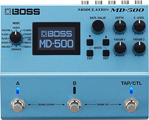 BOSS MD-500 Modulation-Pedal, 12 Modi und 28 Modulationstypen, erstklassige 32 Bit AD/DA-Wandlung mit 32 Bit Fließkommaberechnung und 96 kHz Samplingrate in Studioqualität von BOSS