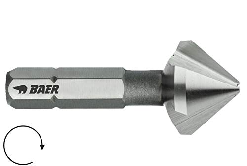BAER HSSG 90° Bit-Kegelsenker 20,5 mm (für M 10) - für Akkuschrauber, Senkbohrer - Entgrater - Senker - Ansenker - Versenker von Baer