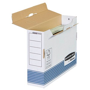 10 Bankers Box Archivboxen Bankers Box weiß/blau 8,0 x 26,5 x 32,7 cm von Bankers Box