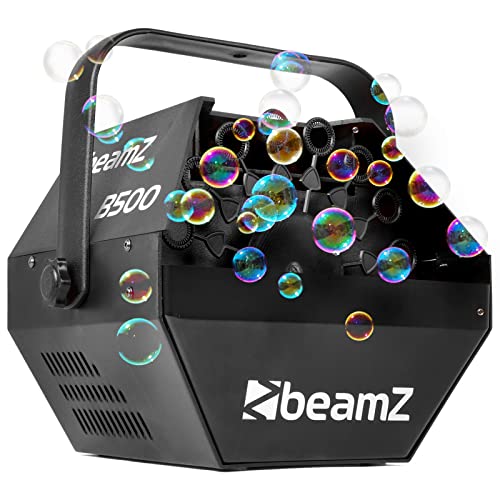 BeamZ B500 - Automatische Seifenblasenmaschine Hochzeit Seifenblasen Maschine, 20 Umdrehungen pro Minute, 25 Watt, Bubble Machine, Seifenblasenmaschine Kinder Machine, Effektmaschine - Schwarz von Beamz