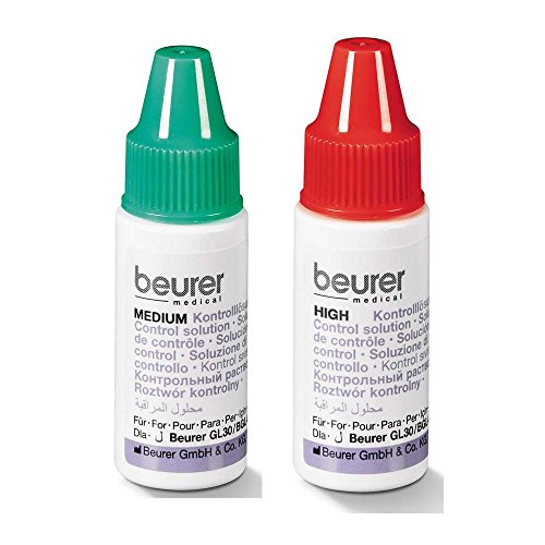 Kontrolllösung für Blutzuckermessgeräte GL30, 32, 34, 2x 4 ml Flaschen von Beurer
