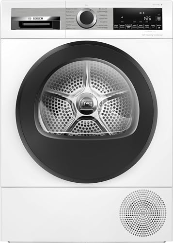 Bosch Hausgeräte WQG245D00 Serie 6 Wärmepumpen-Trockner, 9 kg, Auto Dry: optimale Trocknung, Selbstreinigender Kondensator, Halbe Beladung, Bettwäscheprogramm mit Trommelreversierung von Bosch Hausgeräte