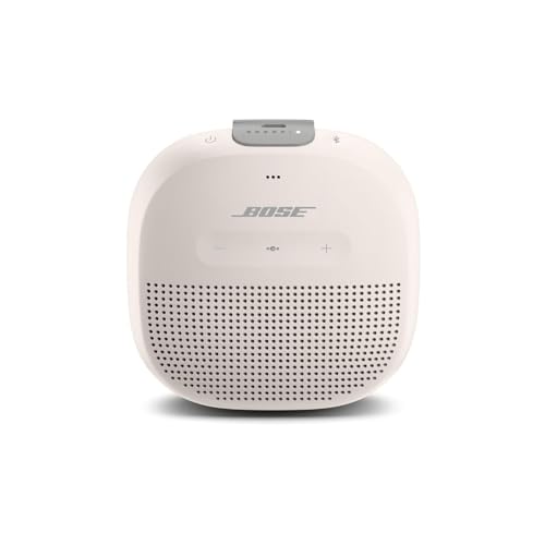 Bose SoundLink Micro Bluetooth speaker: kleiner tragbarer, wasserdichter Lautsprecher mit Mikrofon, Weiß von Bose