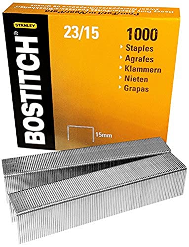 Bostitch 23-15-1M Heftklammern für HD-12F/HD-23L17/B310HDS Größe 12 x 15 mm, Menge 1000 Stück von Bostitch