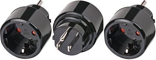 3 Stück Brennenstuhl Reisestecker/-adapter Schutzkontakt für USA, Japan schwarz, 1508550 (3, Adapter Japan & USA) von Brennenstuhl