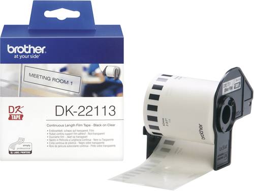 Brother DK-22113 Etiketten Rolle 62mm x 15.24m Folie Transparent 1 St. Permanent haftend DK22113 Uni von Brother