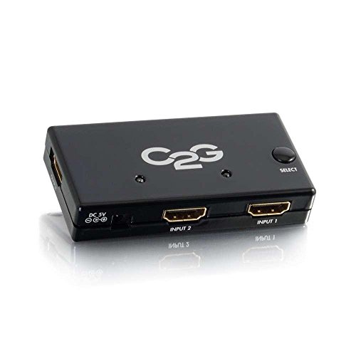 C2G 2 Port Compact HDMI Switch Docking Station, 1080p HDMI Auto Switch Hub, 89050, schwarz von C2G