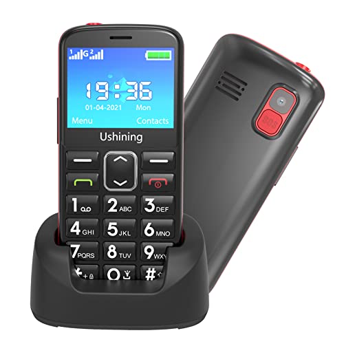 CHAKEYAKE Big Button Handy für ältere Menschen Einfach zu bedienen Basic Handy Dual SIM Free Unlocked Senior Telefon mit SOS-Notfall-Taste, Ladestation, Hörgerät kompatibel BK von CHAKEYAKE