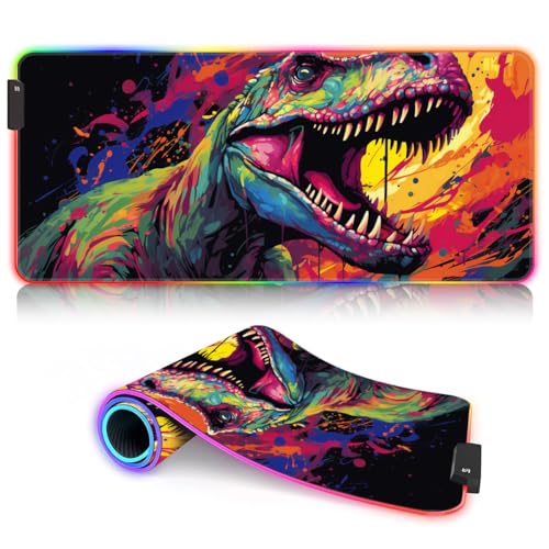 Desk Pad Extended Bartolome Island RGB Gaming Mouse Pad Mat Professional （23.6x13.8X 0.12 inches Extended Mousepad Stitched Edge, Washable 9 Static Colors and 3 Dynamic von CHTXD
