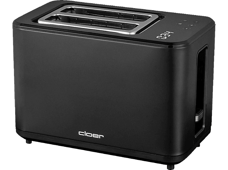 CLOER 3830 Digitaler Toaster Schwarz matt (900 Watt, Schlitze: 2) von CLOER