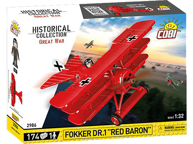COBI Historical Collection Great War - Fokker Dr.1 "Red Baron" Bauset, Rot von COBI