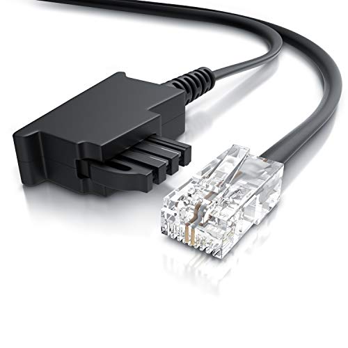 CSL - Internet Kabel Routerkabel - TAE-F Stecker auf RJ45 Stecker - 1m - Internetkabel – Router an die Telefondose – Kompatibel mit DSL VDSL Fritzbox Internet Router an Telefondose TAE - schwarz von CSL-Computer