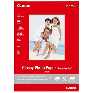 Canon Fotopapier GP-501 DIN A4 hochglänzend 200 g/qm 100 Blatt von Canon