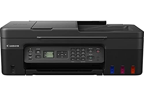 Canon PIXMA G4570 MegaTank 4in1 Multifunktionsgerät DIN A4 (Scanner, Kopierer, Drucker, Fax, ADF, Farbtintenstrahldrucker, USB, WLAN, Print App, Cloud, LC Display), schwarz/grau von Canon