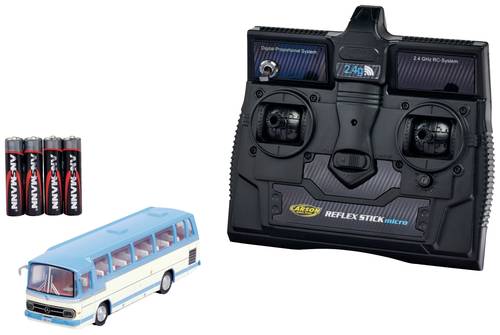 Carson RC Sport 504143 MB Bus O 302 blau 1:87 RC Modellauto inkl. Akku, Ladegerät und Senderbatteri von Carson RC Sport