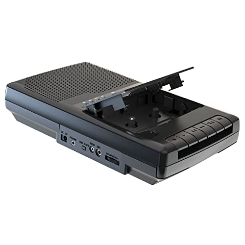 kassettenrekorder Portable Kassettenspieler Cassette Player Recorder Kassetten Digitalisieren auf USB mit Griff, Kopfhörer, Mikrofon, Lautsprecher von Caymuller