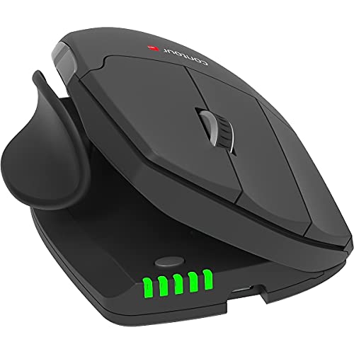 Contour Unimouse | Preisgekrönte ergonomische Maus mit Daumenauflage | Wiederaufladbare, kabellose Maus | Vertikale Maus für Linkshänder| Anpassbarer Winkel (35-70 Grad) | 6 Tasten | Für Windows + Mac von Contour