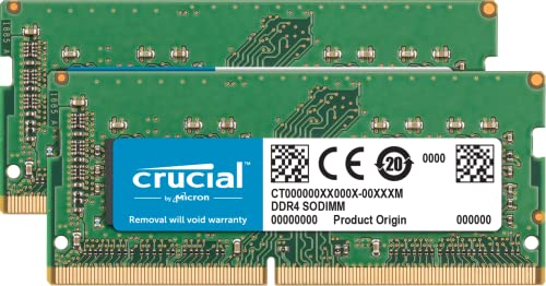 Crucial 32GB Kit (16GBx2) DDR4 2400 MT/s (PC4-19200) CL17 DR SODIMM 260pin Arbeitsspeicher für Mac CT2K16G4S24AM von Crucial