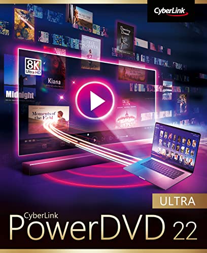 CyberLink PowerDVD 22 Ultra / Preisgekrönter Media Player für Blu-ray/DVD-Disc und professionelle Medienwiedergabe und -verwaltung / Wiedergabe praktisch aller Dateiformate / Windows 10/11 [Download] von CyberLink