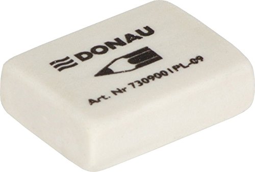 DONAU 7309001PL-09 Universal-Radiergummi / 45 Stück/Radierer für Bleistift und Buntstift/ 31 x 23 x 9 mm/aus Kautschuk/Farbe: Weiß von DONAU