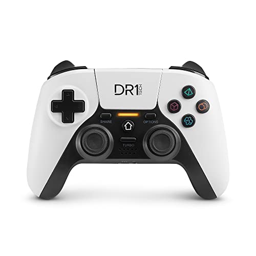 DR1TECH ShockPad II Controller Für PS4 / PS3 Kabelloser - Gaming Joystick DESIGN NEXT-GEN Kompatibel Mit PC/IOS - Touch Pad Und Doppelter Vibration (Weiß) von DR1TECH