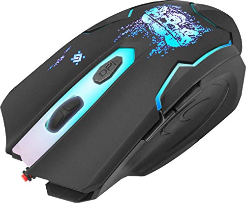 DEFENDER RGB Gaming Maus Skull GM-180L - 3200dpi - Kabel-USB inkl. Mauspad !!!Markenqualität!!! von Defender